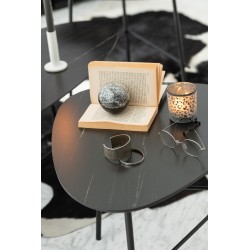 Presse papier bi-ton en verre argent 10x10x10 cm
