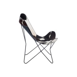 Chaise lounge en métal et peau de vache 92x65x90 cm