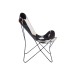 Cadeira lounge em metal e pele de vaca 92x65x90 cm Cadeira lounge em metal e pele de vaca 92x65x90 cm