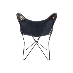 Chaise lounge en métal et peau de vache 92x65x90 cm