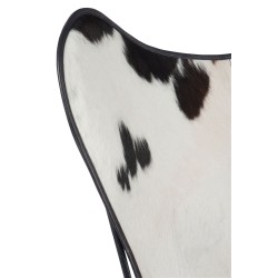 Chaise lounge en métal et peau de vache 92x65x90 cm