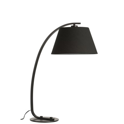 Lampara de mesa arco metal negro Alt. 66 cm