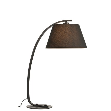 Lampara de mesa arco metal negro Alt. 66 cm
