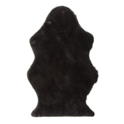 Tapis mouton en fourrure artificielle noir 94x60cm