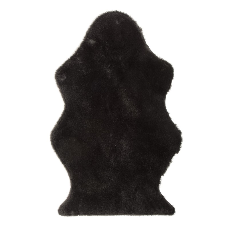 Tapis mouton en fourrure artificielle noir 94x60cm