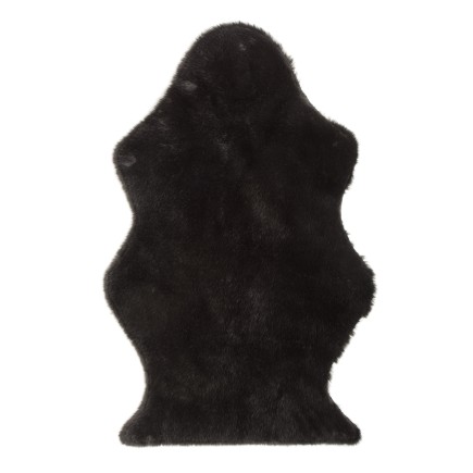 Tapis mouton en fourrure artificielle noir 94x60cm