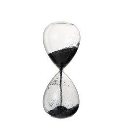 Sablier en verre noir pailleté 32 cm