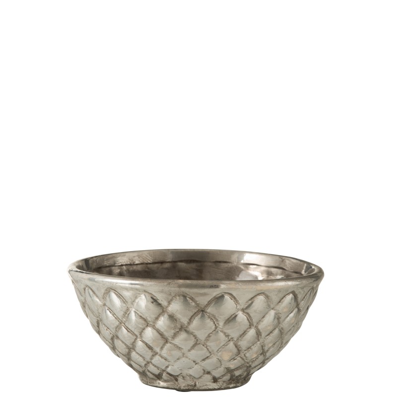 pot à carreaux métal argenté