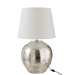 Lampe à poser avec abat jour base argentée 73 x 37 x 37 cm