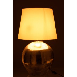 Lampe à poser avec abat jour base argentée 73 x 37 x 37 cm
