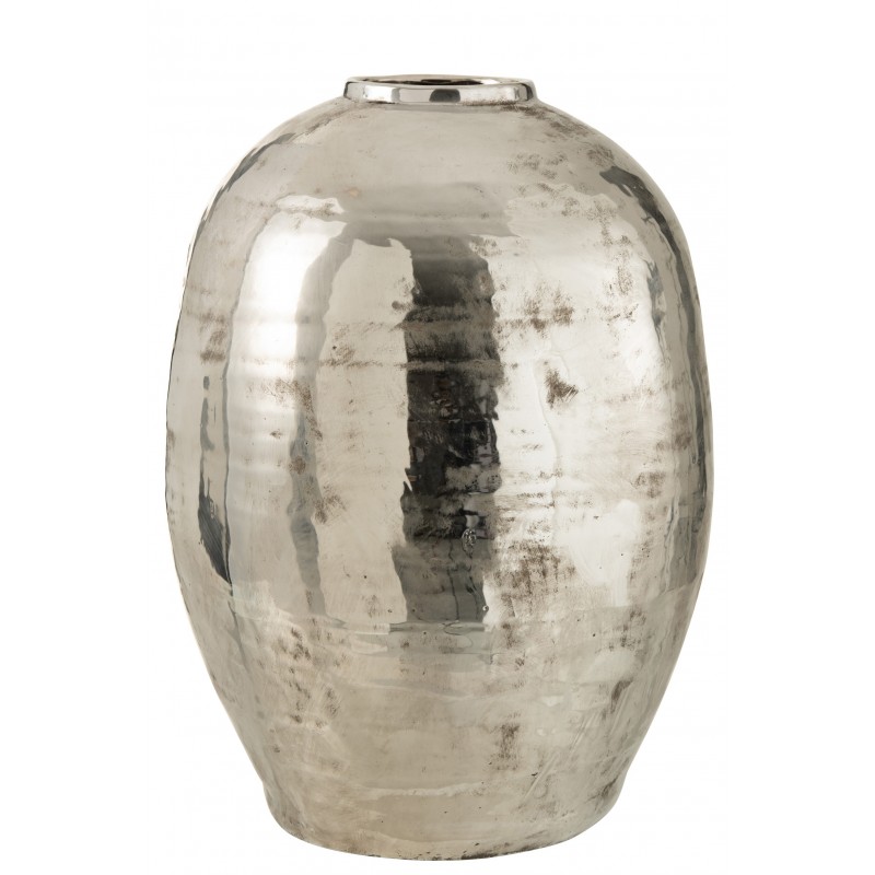 Vase en céramique argenté 57 x 39 x 39 cm