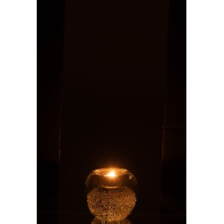 Photophore en verre transparent 10x10x8.5 cm