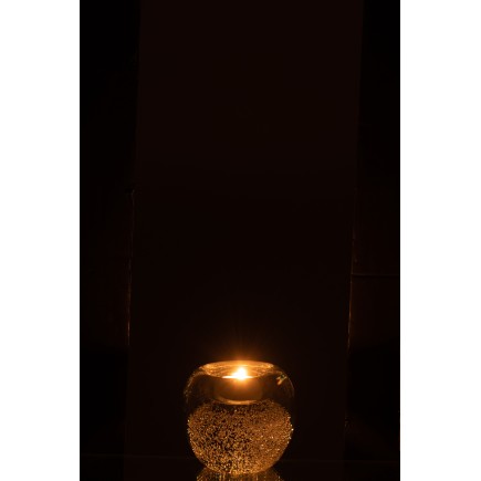 Photophore en verre transparent 10x10x8.5 cm