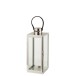 Lanterne carrée en Métal Argent 17,5x16,5x51cm Lanterne carrée en Métal Argent 17,5x16,5x51cm