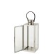 Lanterne carrée en Métal Argent 17,5x16,5x51cm Lanterne carrée en Métal Argent 17,5x16,5x51cm