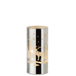 Décoration de table noël lumineux argenté 17x8 cm