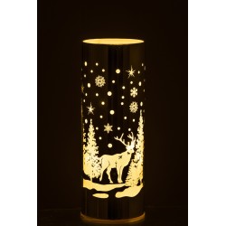 Décoration de table noël lumineux argenté 22x8 cm