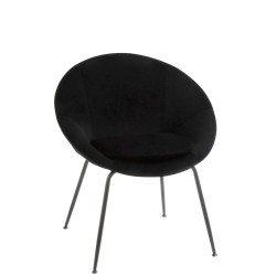 Chaise ronde en textile noir 69x56.5x80 cm