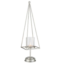 PORTAVELAS PIRAMIDE HIERRO PLATA SMALL