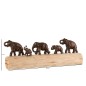 Éléphants en aluminium bronze sur socle en bois de manguier 56,5 cm Éléphants en aluminium bronze sur socle en bois de manguier 56,5 cm
