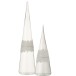 Cone decorativo em vidro transparente 10x10x42 cm