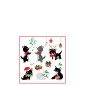 Lot de 20 serviettes de Noël avec des chats en papier blanc et rouge 16x16
