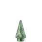 Árbol de Navidad decorativo con luces LED de vidrio verde de 9x9x19 cm