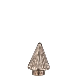 Sapin de Noël décoratif à led en verre marron 13x13x8.5 cm