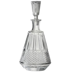 Carafe avec bouchon avec motifs en verre transparent H30cm