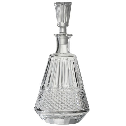 Carafe avec bouchon avec motifs en verre transparent H30cm