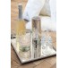 Plateau rectangulaire avec bords bijoux en métal argent L45cm Plateau rectangulaire avec bords bijoux en métal argent L45cm