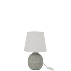 Lampe avec abat-jour blanc en ciment gris 18x18x30 cm