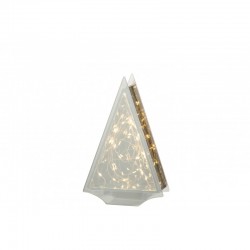 Sapin de Noël décoratif avec led en verre or 15.5x6x24 cm