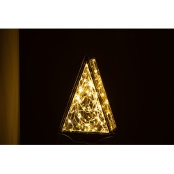 Sapin de Noël décoratif avec led en verre or 15.5x6x24 cm