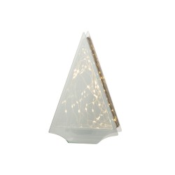 Sapin de Noël décoratif avec led en verre or 18.5x6x29.5 cm