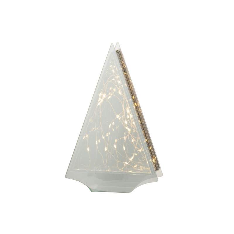 Árvore de Natal decorativa com luzes LED em vidro dourado 18,5 x 6 x 29,5 cm