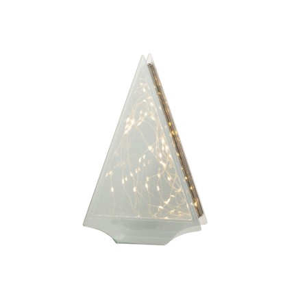 Sapin de Noël décoratif avec led en verre or 18.5x6x29.5 cm