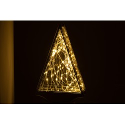 Sapin de Noël décoratif avec led en verre or 18.5x6x29.5 cm