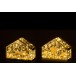 Decoración led casa árboles + animales cristal oro surtido de 2 Alt. 17 cm