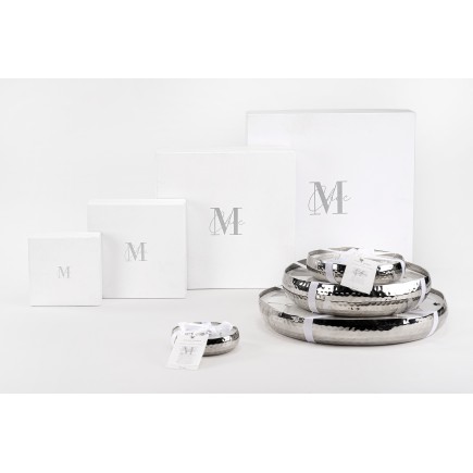 Vela perfumada en maceta plateada 12x12x3,5 cm