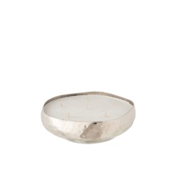 Bougie parfumée dans pot en verre argent 19.5x19.5x4.5 cm
