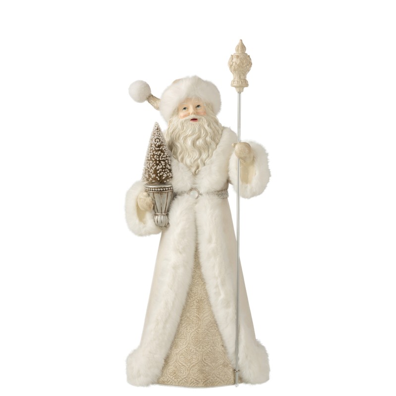 Papai Noel em resina branca 20x26x57,5 cm