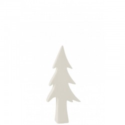 Arbre de Noël en céramique blanc 6x17x36 cm