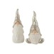 Lot de 2 Pères Noël en céramique argent 23x40x45 cm
