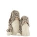 Papá noel invierno resina/tela gris Alt. 57 cm