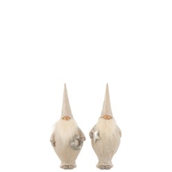 Assortiment de Père Noël debout en résine beige