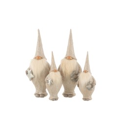 Set de 2 pères Noël debout en résine argent 12x30x36.5 cm