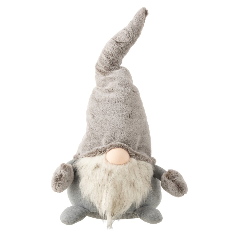 Papá noel de pie peluche gris/blanco Alt. 56 cm