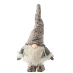 Papá noel de pie inestable peluche gris/blanco Alt. 48 cm