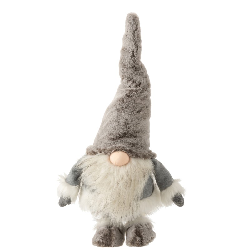 Papá noel de pie inestable peluche gris/blanco Alt. 48 cm